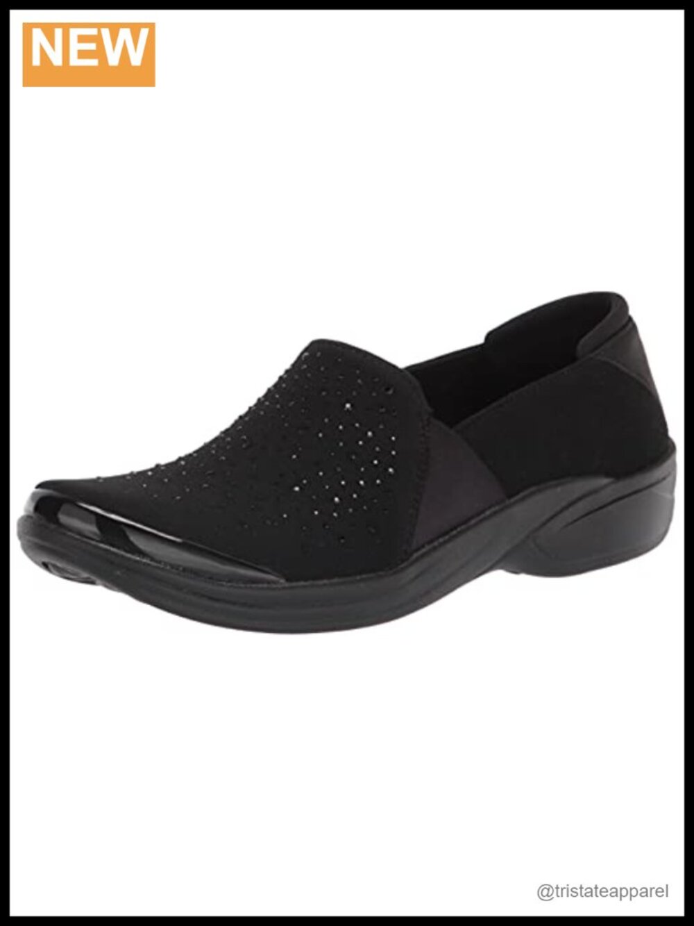 Stretch Mesh Slip-On Loafers with Rhinestone Accents & Memory Foam